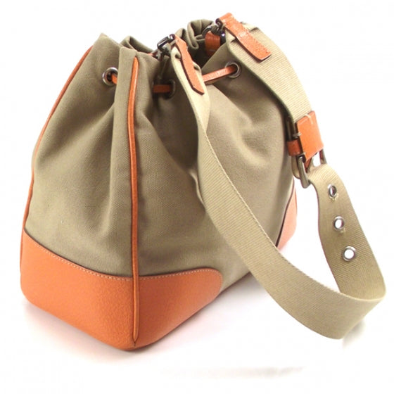 Prada Canvas Leather Drawstring Tote 3 of 12