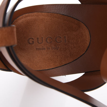 Gucci Suede Calfskin Candy Cross Sandals 42 Brown 9 of 12