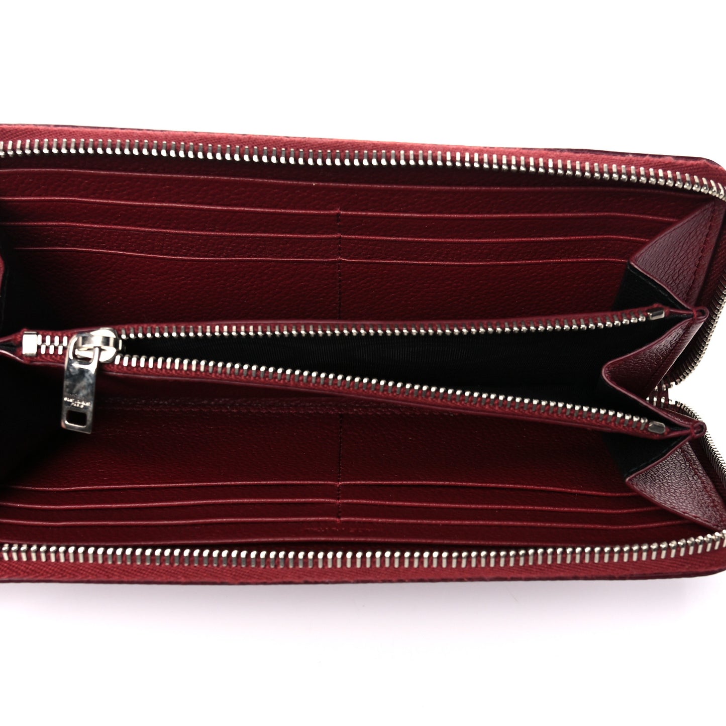 Grained Calfskin Rive Gauche Zip Around Wallet Palissandre
