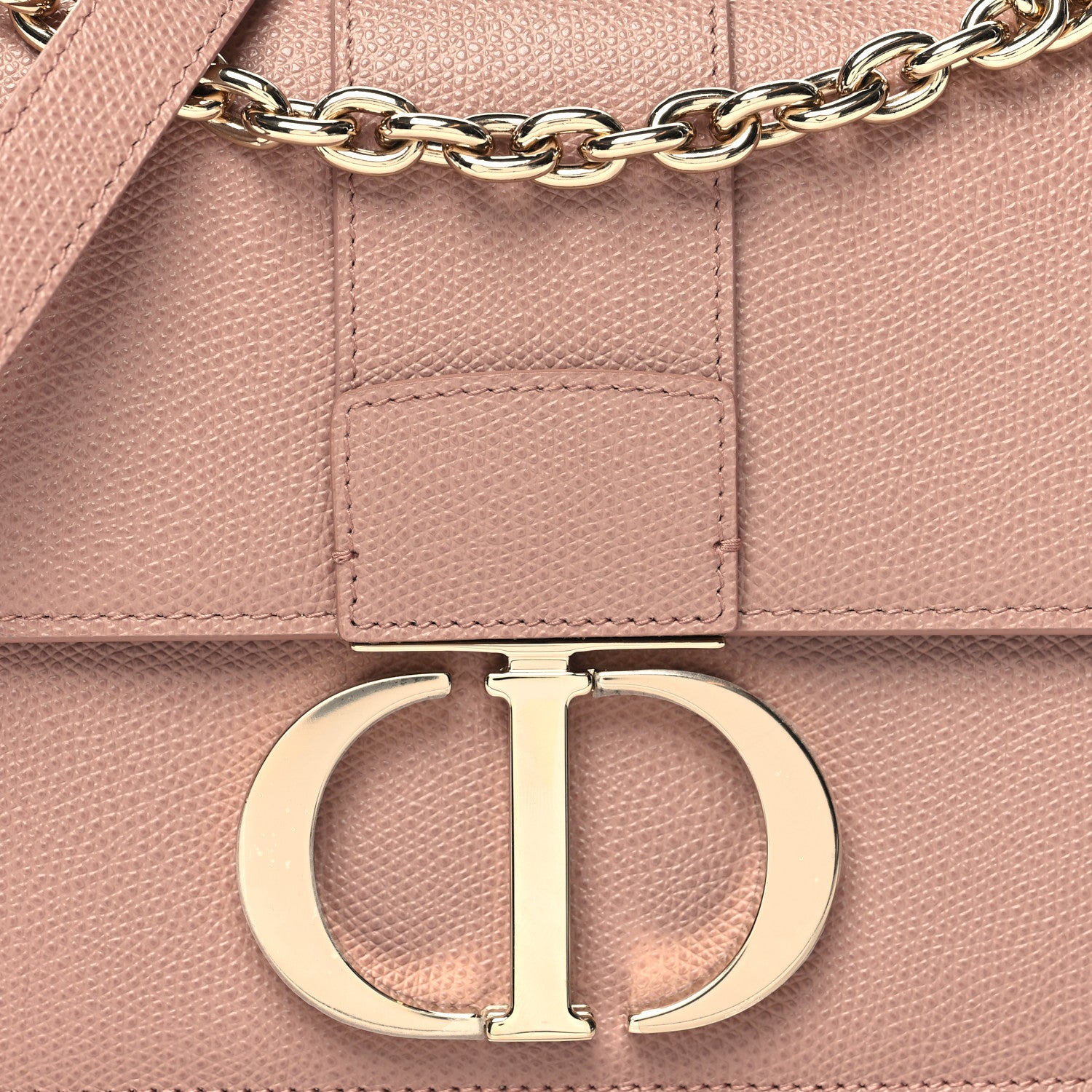 Christian Dior Grained Calfskin Embossed 30 Montaigne Chain Flap Bag Blush 7 of 9