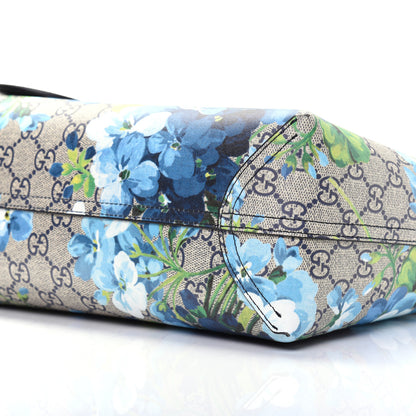 Gucci GG Supreme Monogram Blooms Small Reversible Tote Beige Blue Navy 8 of 14