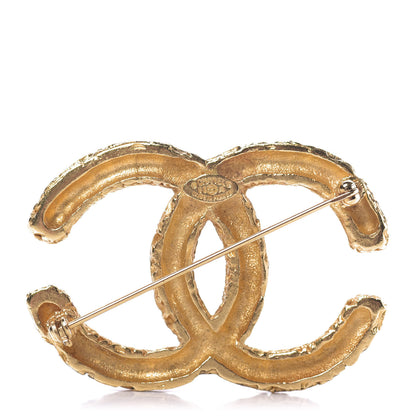Chanel Textured CC Brooch Gold 3 of 4