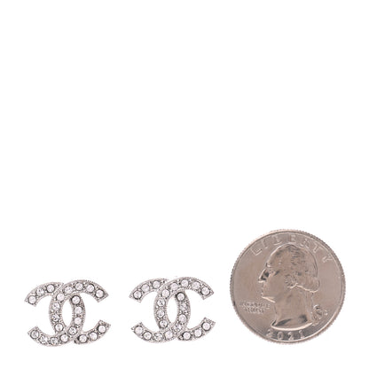 Chanel Crystal CC Earrings Silver 2 of 4