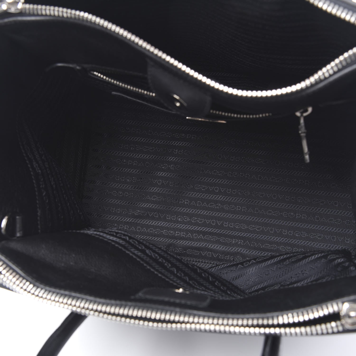 Prada Glace Calf Twin Pocket Tote Black 4 of 10