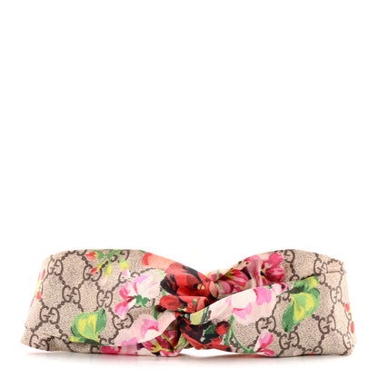 Gucci Silk Monogram Blooms Print Headband Antique Rose 1 of 7