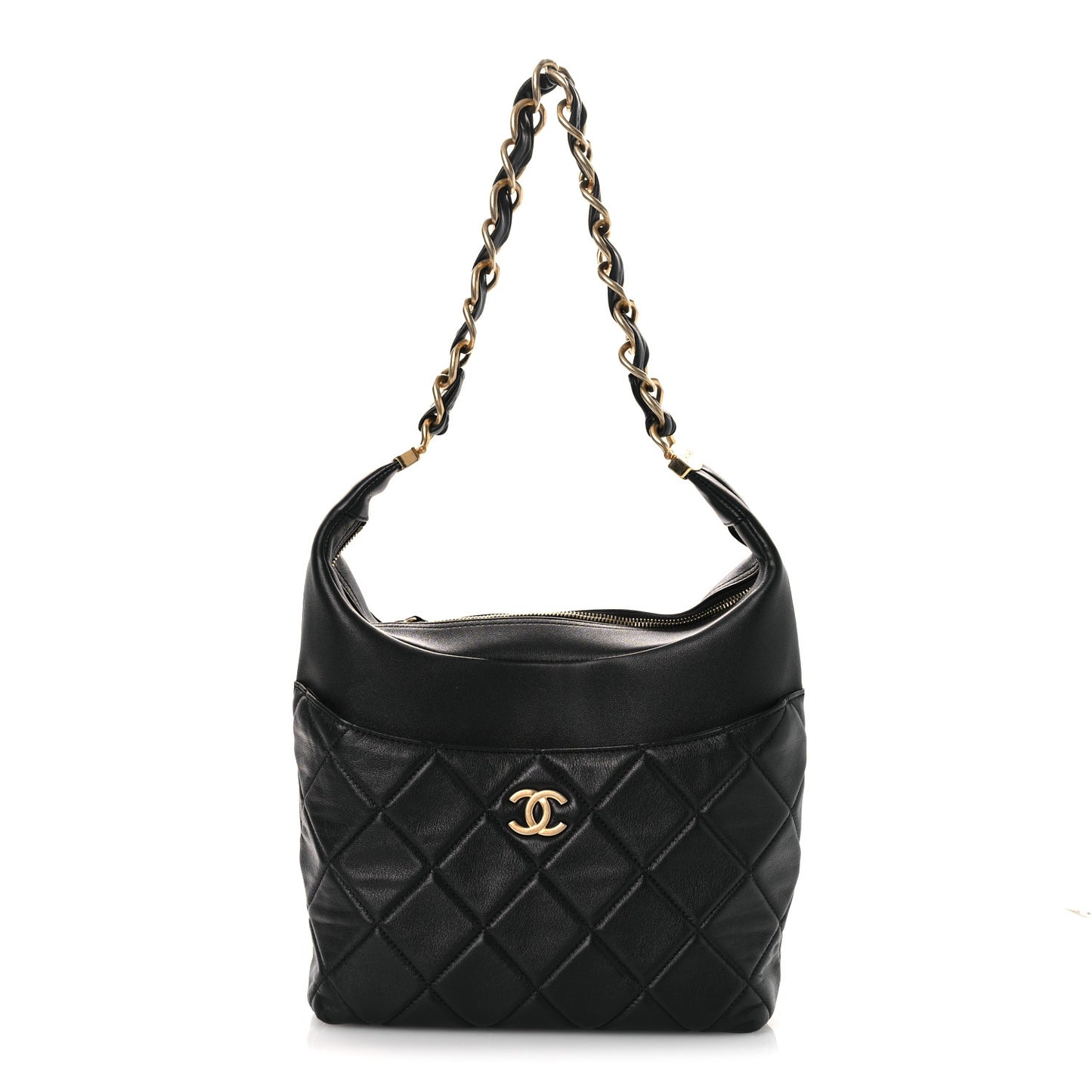 Calfskin Quilted Close To Me Hobo Black