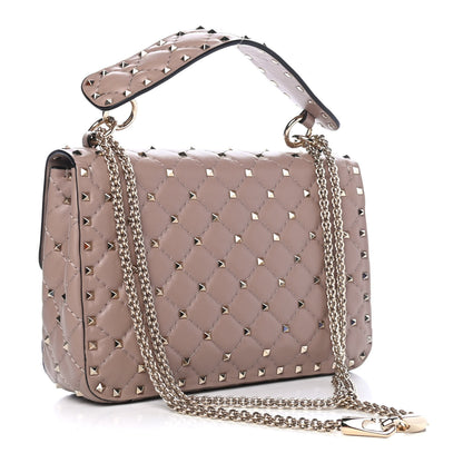 Valentino Garavani Lambskin Medium Rockstud Spike Shoulder Bag Poudre 2 of 4