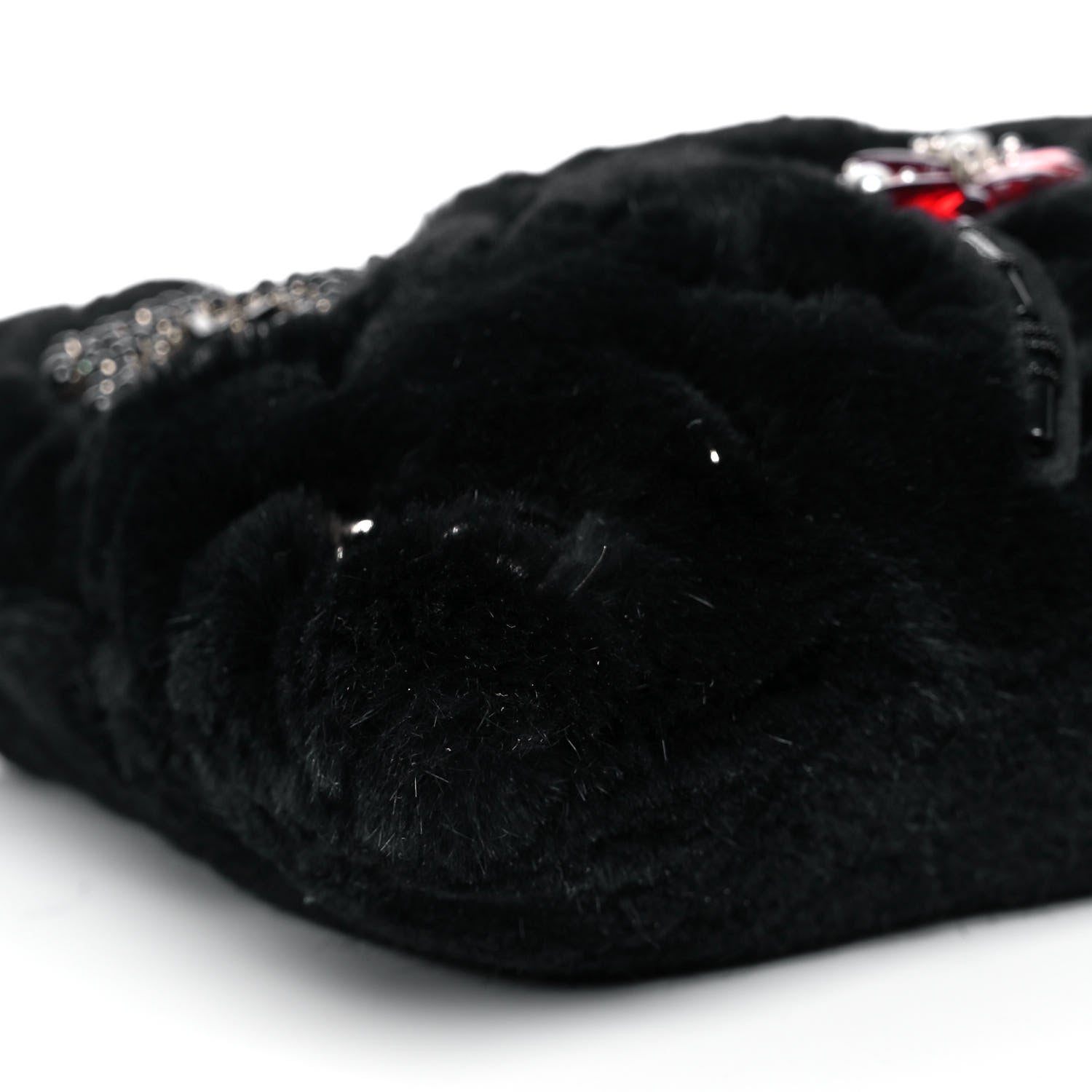 Miu Miu Rabbit Fur Embellished Crossbody Black 5 of 13