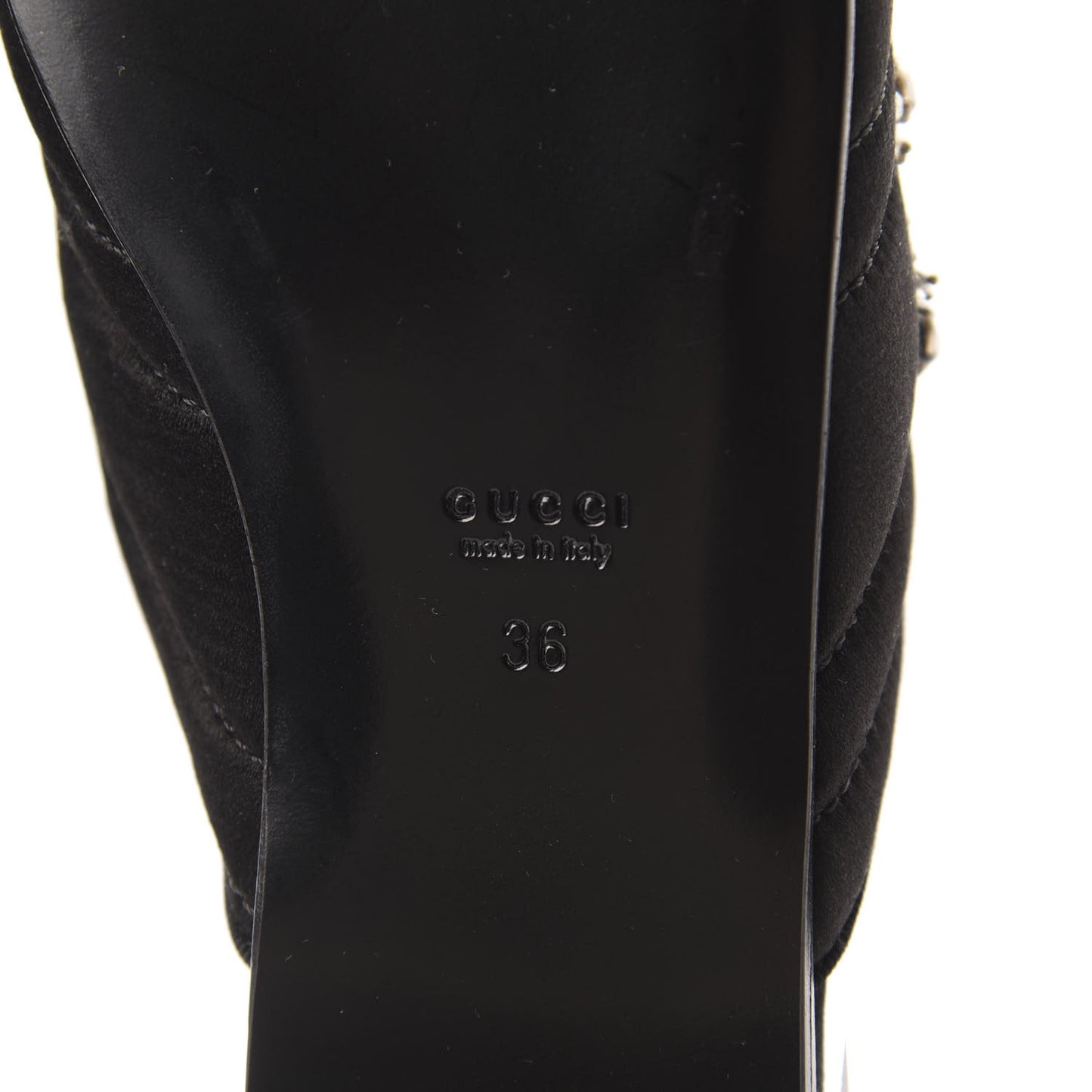 Satin Embroidered Heart and Dagger Slippers 36 Black