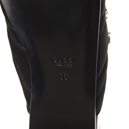 Gucci Satin Embroidered Heart and Dagger Slippers 36 Black 9 of 10
