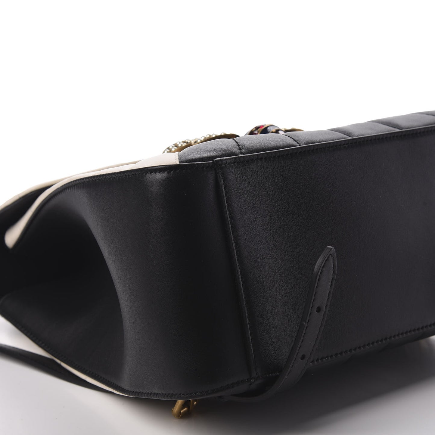 Calfskin Bamboo Trapuntata Queen Margaret Backpack Mystic White Black