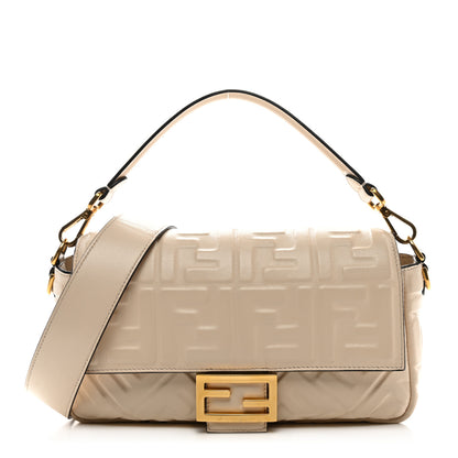Fendi Nappa FF 1974 Embossed Baguette Camelia 1 of 11