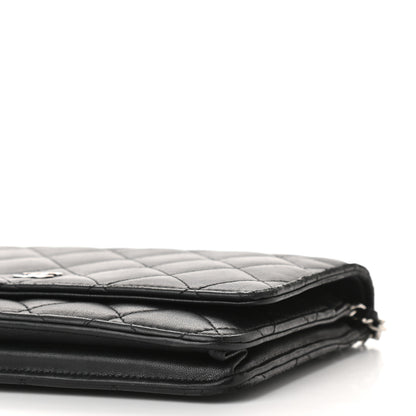 Chanel Lambskin Quilted Wallet On Chain WOC Black 6 of 13