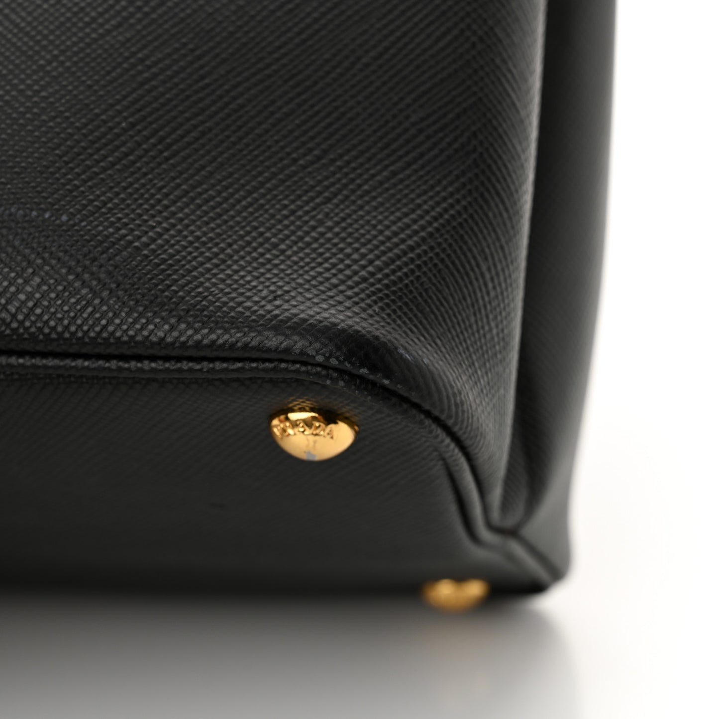 Saffiano Cuir Medium Double Bag Black Fuoco
