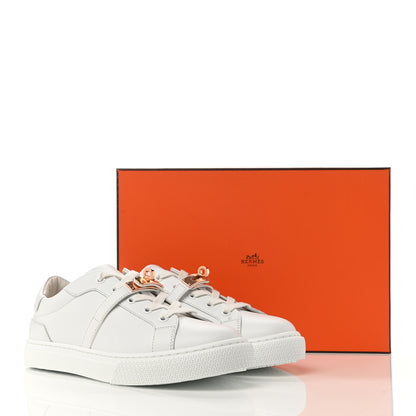 Hermes Calfskin Day Sneakers 37.5 White 11 of 11