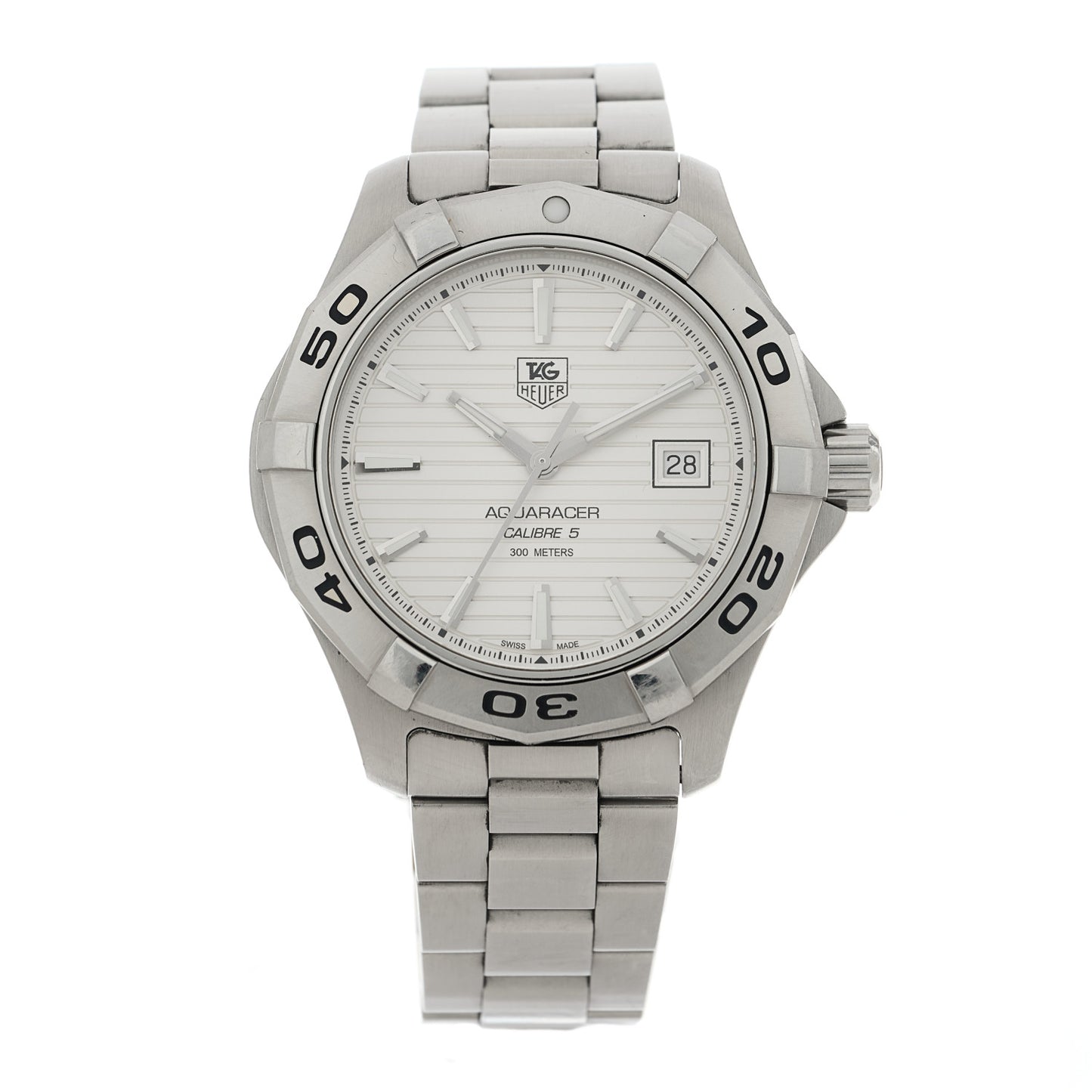 Stainless Steel 41mm Aquaracer 300M Quartz Watch Silver WAP2011