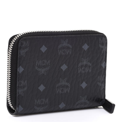 MCM Visetos Mini Zip Around Wallet Black 3 of 6
