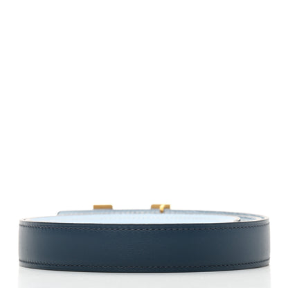 Hermes Epsom Swift Lizard Mini Constance H Belt 85 Navy Bleu Brume Ombre 2 of 5