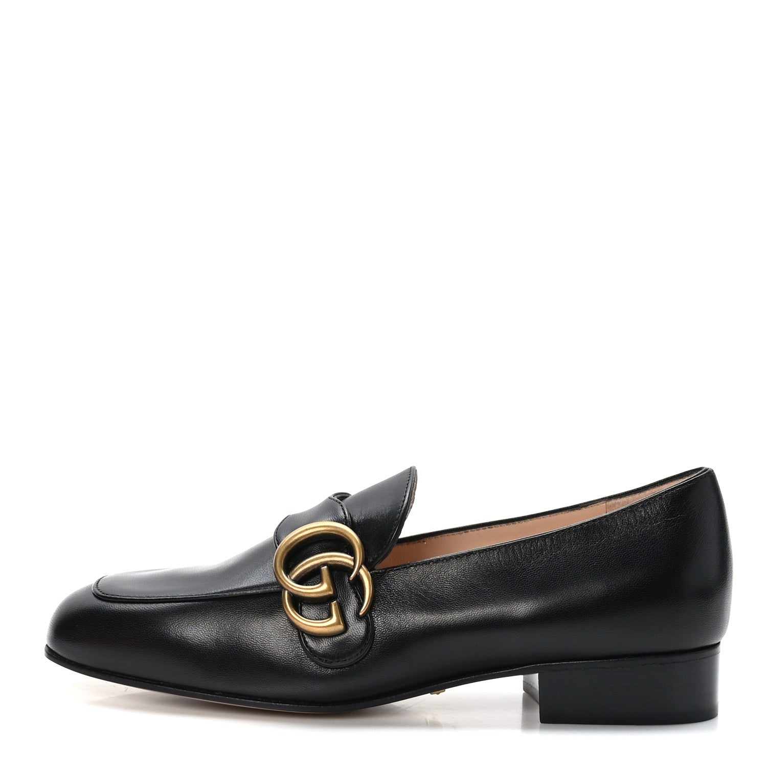 Gucci Malaga Kid Womens GG Marmont Loafers 35 Black 1 of 8