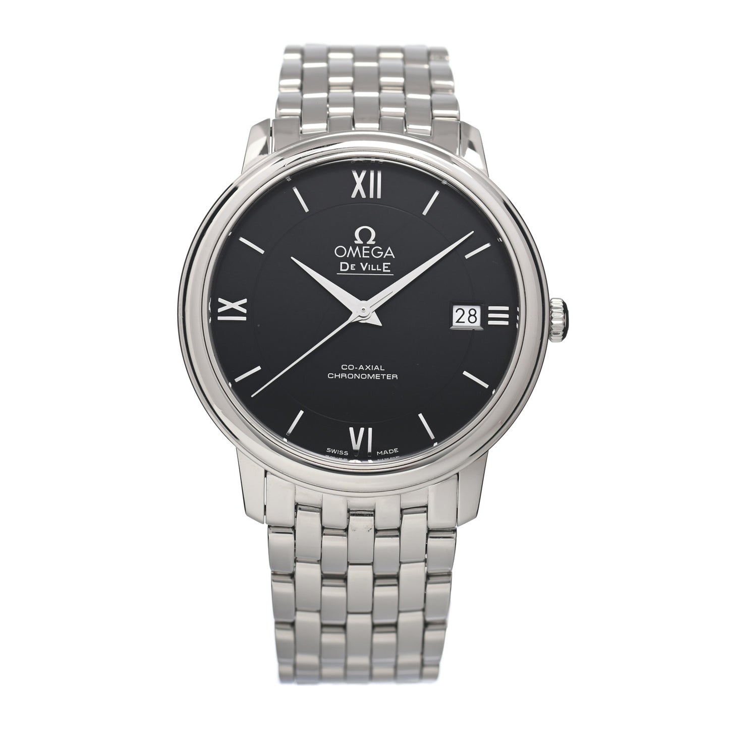 Stainless Steel 37mm De Ville Prestige Co-Axial Automatic Watch Black 424.10.40.20.01.001