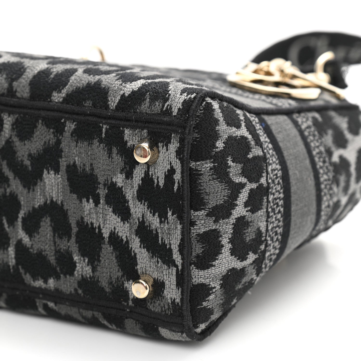 Christian Dior Canvas Mizza Embroidered Medium Lady D-Lite Gray 10 of 12