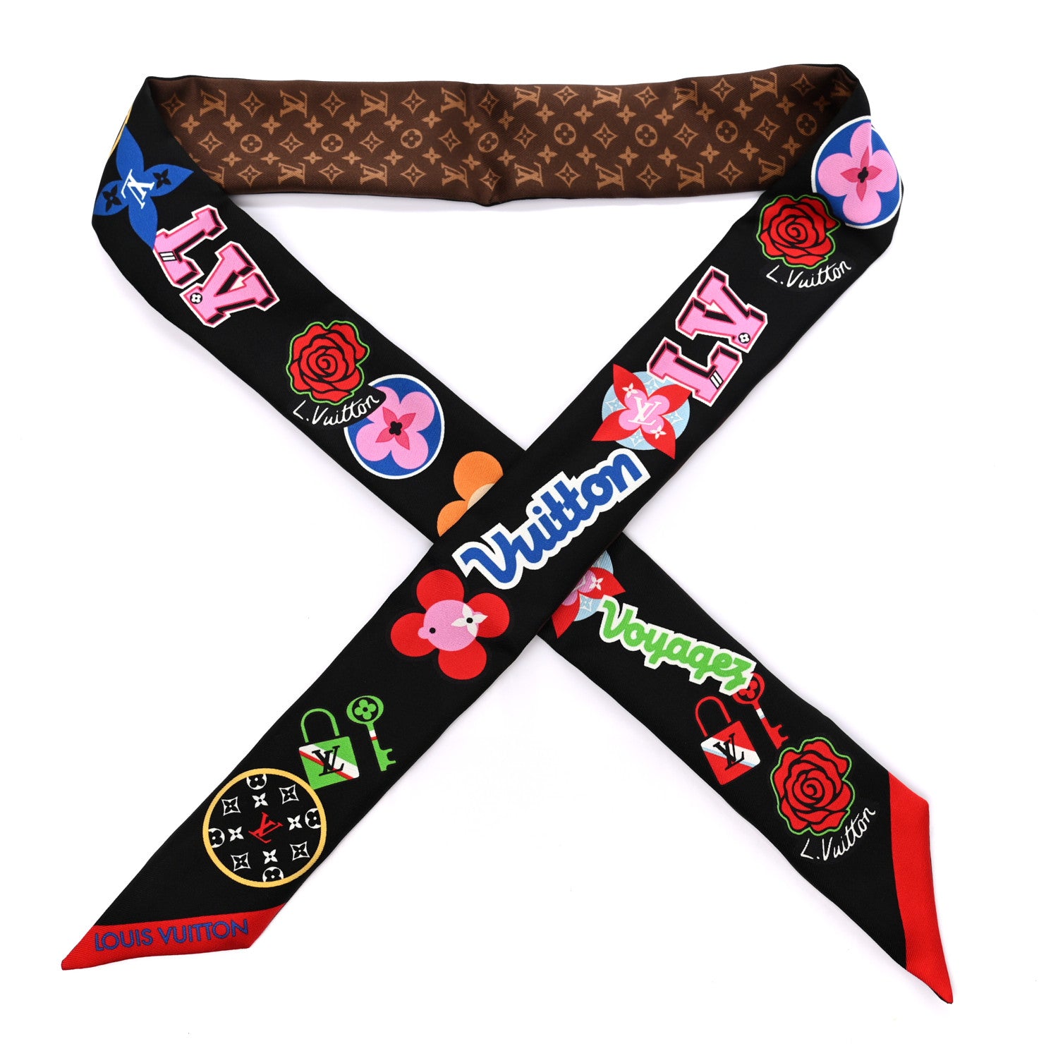 Louis Vuitton Silk Monogram LV Stories BB Bandeau Black 1 of 4