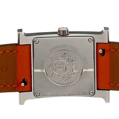 Hermes Stainless Steel Swift 21mm Heure H Hour Quartz Watch Orange 4 of 5