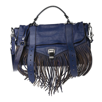 Proenza Schouler Lambskin Fringe Medium PS1 Satchel Cobalt Blue 1 of 13