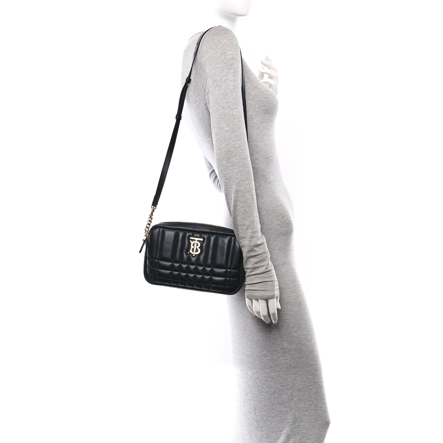 Burberry Calfskin Quilted Small Lola Camera Bag Black 2 of 10