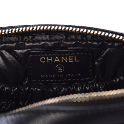 Chanel Caviar Quilted Small Curvy Pouch Cosmetic Case Black 6 of 8