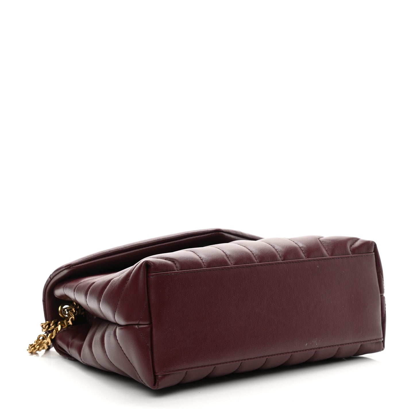 Calfskin Y Quilted Monogram Small Loulou Chain Satchel Dark Legion Red