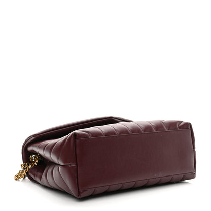 Saint Laurent Calfskin Y Quilted Monogram Small Loulou Chain Satchel Dark Legion Red 4 of 10