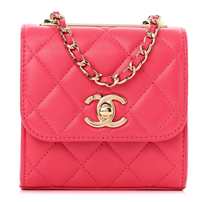 Chanel Lambskin Quilted Mini Trendy CC Clutch With Chain Dark Pink 1 of 10