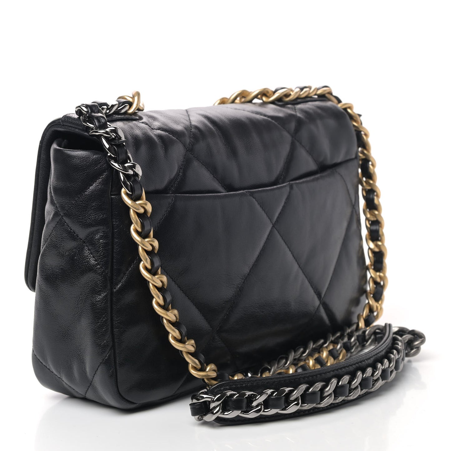 Lambskin Quilted Medium Chanel 19 Flap Black