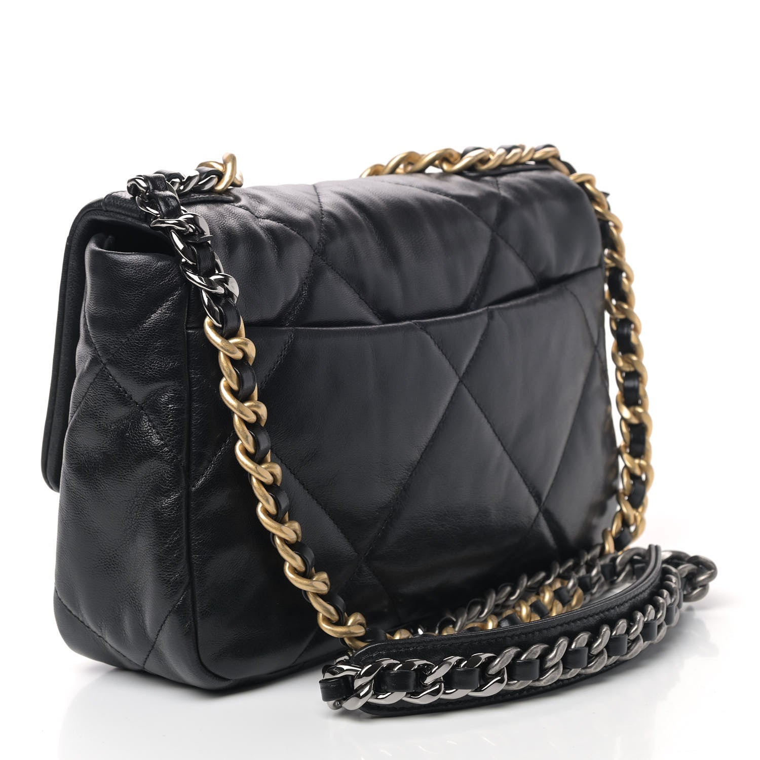 Chanel Lambskin Quilted Medium Chanel 19 Flap Black 2 of 5