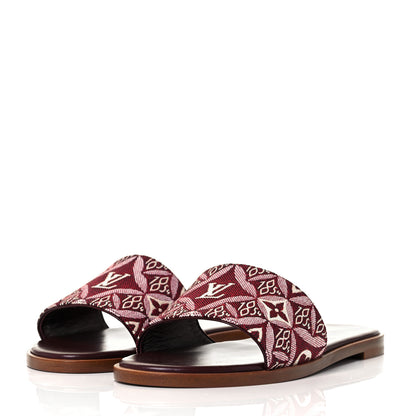Louis Vuitton Jacquard Since 1854 Lock It Flat Mule 36 Bordeaux 3 of 8