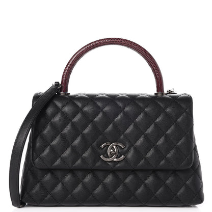 Chanel Caviar Lizard Quilted Small Coco Handle Flap Black 1 of 9