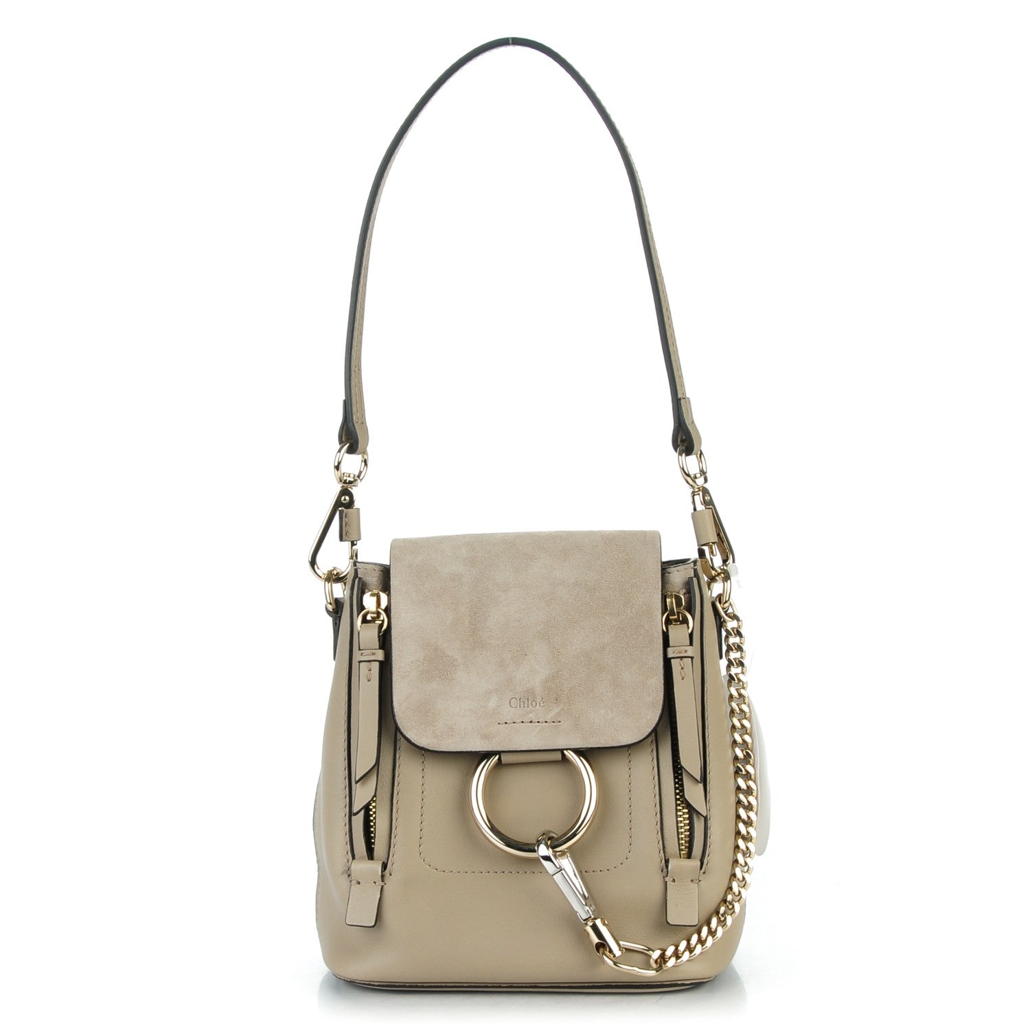 Chloe Suede Calfskin Mini Faye Backpack Motty Grey 1 of 7