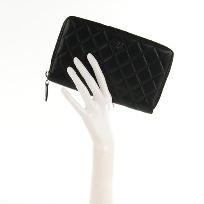 Chanel Lambskin Quilted Large Zipped Wallet Black 2 of 7