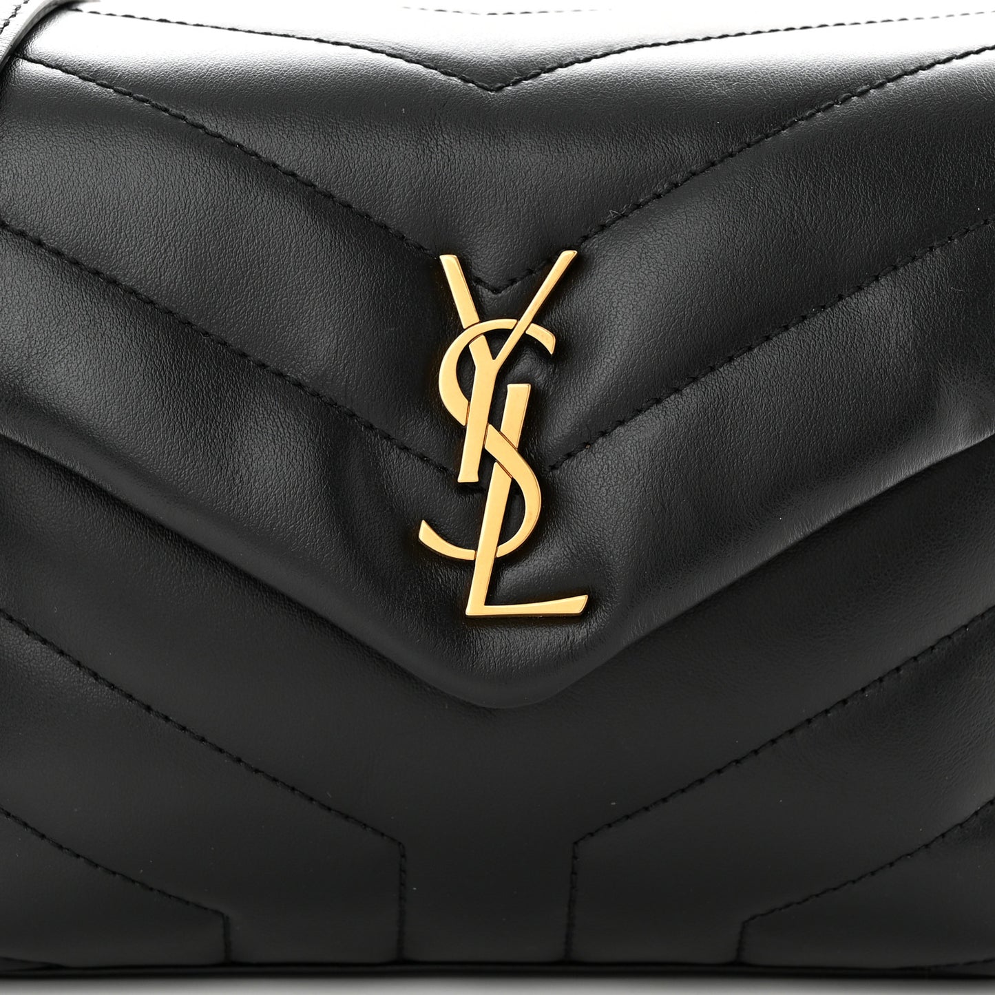 Calfskin Y Quilted Monogram Toy Loulou Crossbody Bag Black