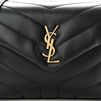 Saint Laurent Calfskin Y Quilted Monogram Toy Loulou Crossbody Bag Black 8 of 11