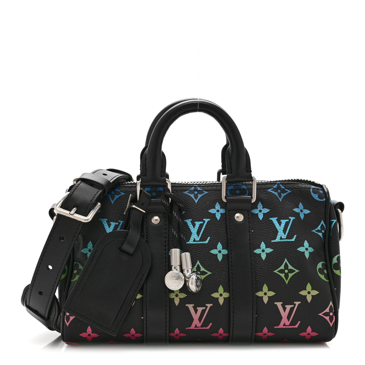 Monogram Iridescent Keepall Bandouliere 25 Black