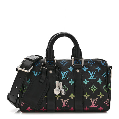 Louis Vuitton Monogram Iridescent Keepall Bandouliere 25 Black 1 of 9