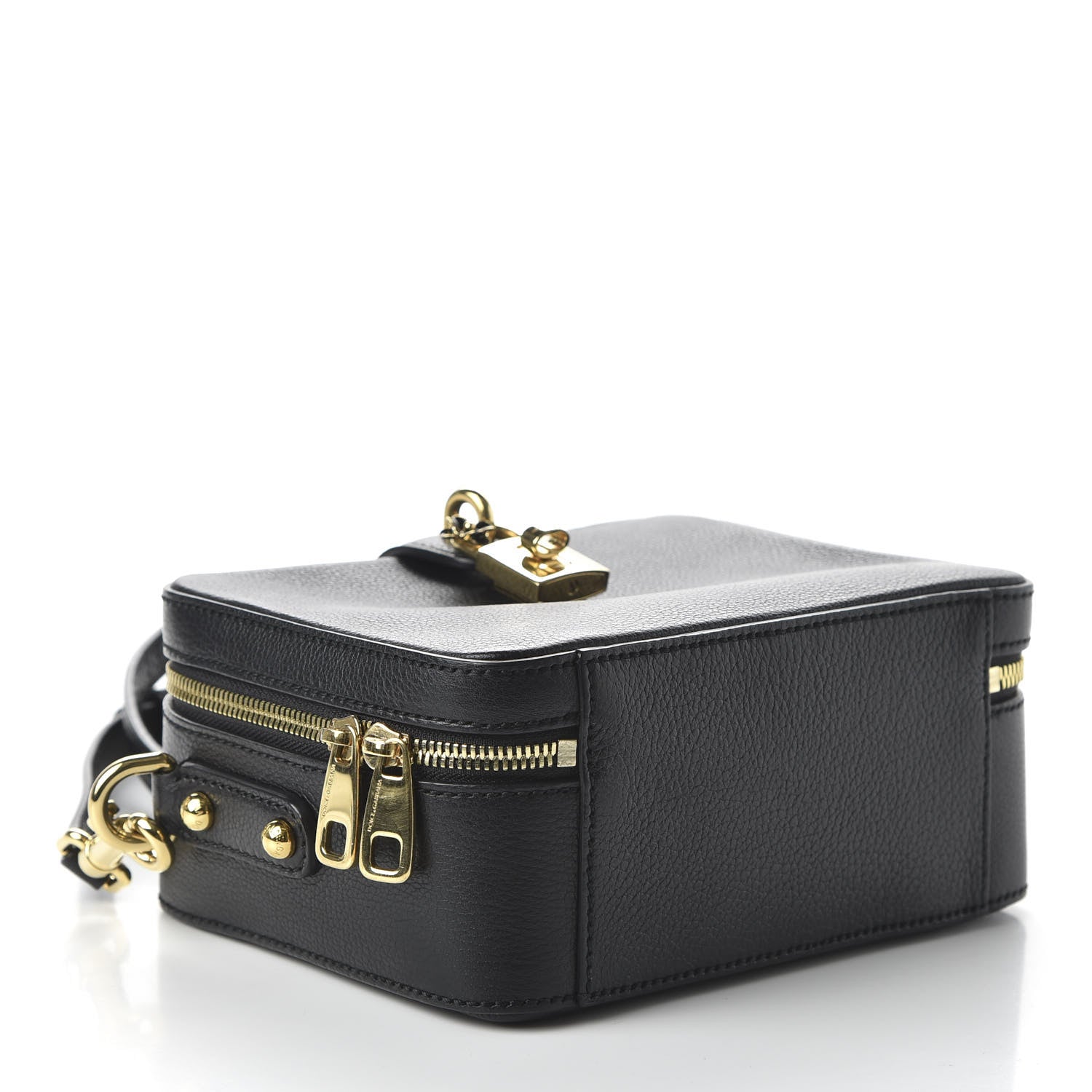 Dolce & Gabbana Drummed Calfskin Rosaria Shoulder Bag Black 4 of 9