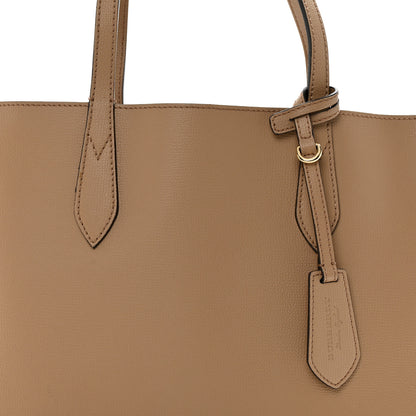 Burberry Grainy Calfskin Haymarket Check Small Reversible Tote Mid Camel 5 of 10