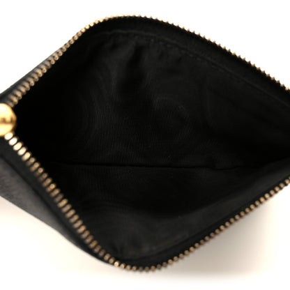 Christian Dior Grained Calfskin Saddle Chain Wallet Pouch Black 10 of 15