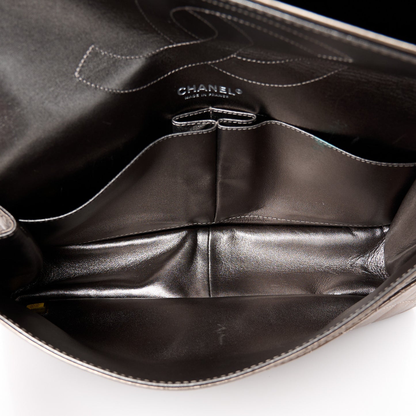 Metallic Aged Calfskin Quilted 2.55 Reissue 227 Flap Pewter