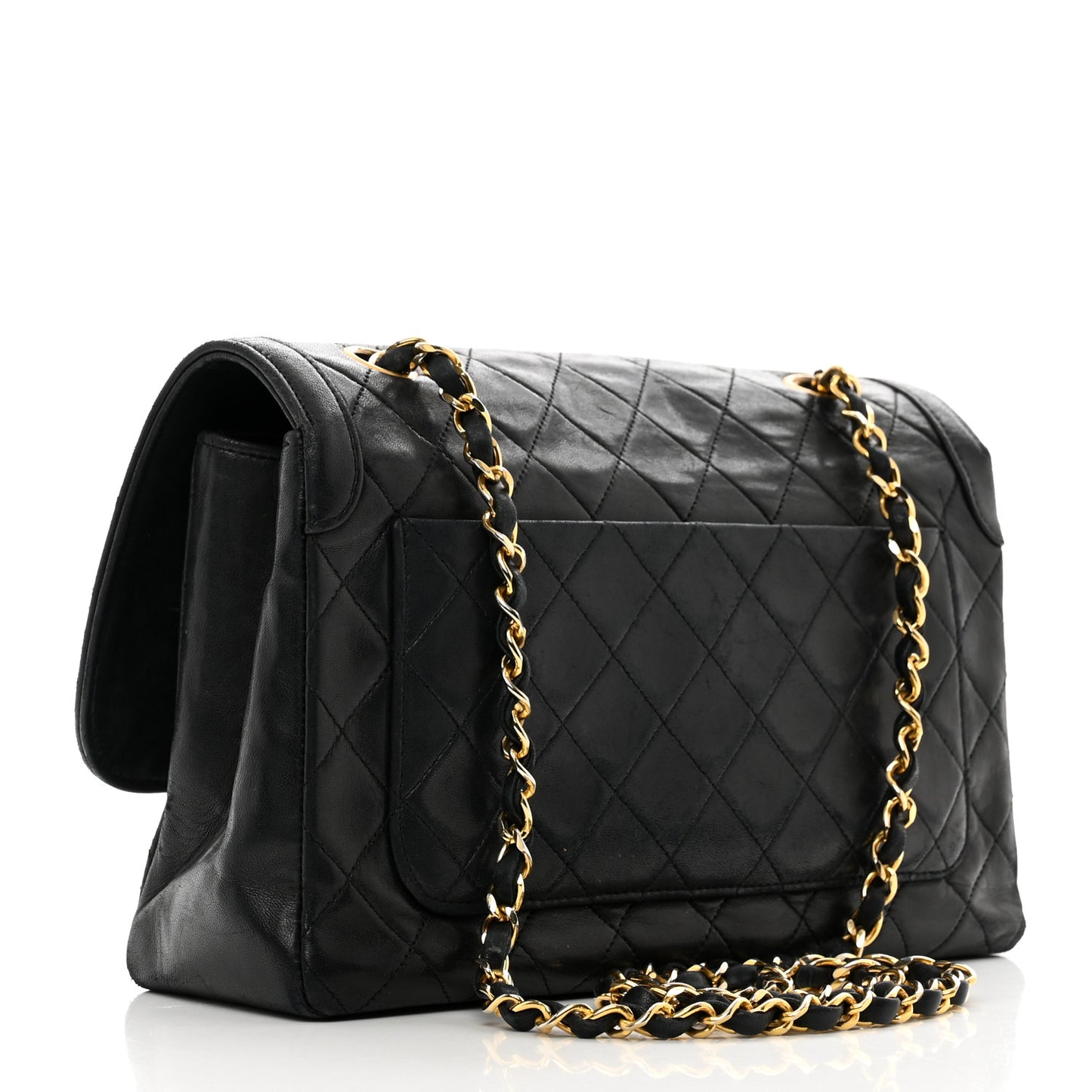Lambskin Quilted Medium Single Flap Black