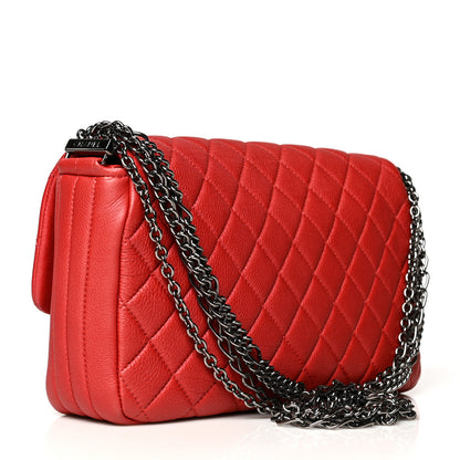 Chanel Calfskin Quilted Multi Chain Flap Red 3 of 11