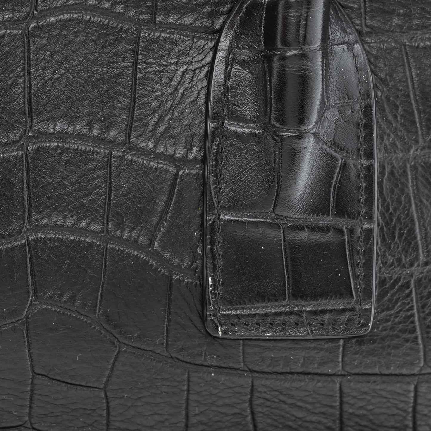 Calfskin Crocodile Embossed Large Souple Sac De Jour Black